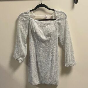 Sparkling Silver Sequin Dress